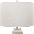Maklaine Contemporary Transitional Ceramic and Steel Table Lamp in White