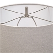 Maklaine Contemporary Transitional Ceramic and Steel Table Lamp in White