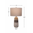 Maklaine Contemporary Transitional Ceramic and Steel Table Lamp in White