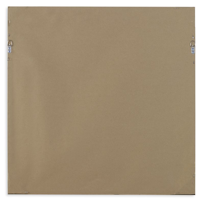 Maklaine Square Contemporary Plastic and MDF Mirror in Brushed Gold