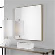 Maklaine Square Contemporary Plastic and MDF Mirror in Brushed Gold