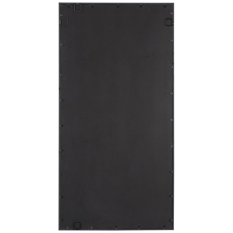 Maklaine Contemporary Iron Metal and MDF Window Mirror in Black