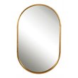 Maklaine Oval Transitional Iron Metal Mirror in Lightly Antiqued Gold