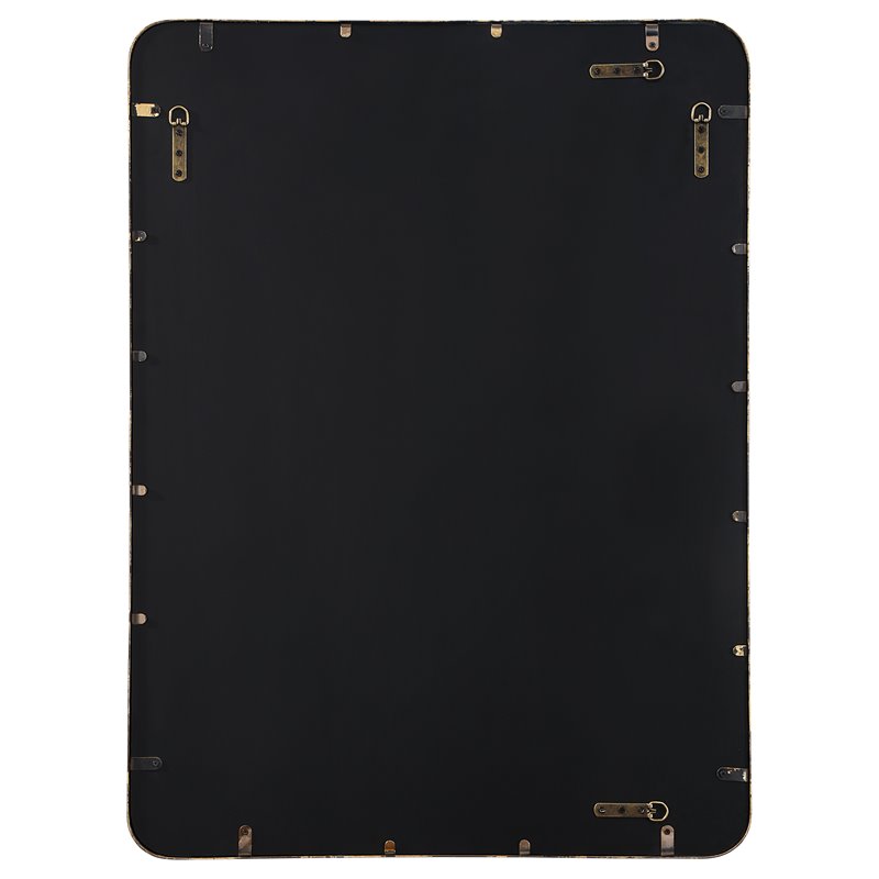 Maklaine Large Iron Metal and MDF Mirror in Lightly Antiqued Gold