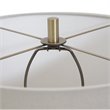 Maklaine Contemporary Ceramic and Steel Table Lamp in Neutral Gray/Taupe