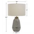 Maklaine Contemporary Ceramic and Steel Table Lamp in Neutral Gray/Taupe