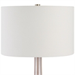 Maklaine Transitional Glass Fabric and Iron Table Lamp in Pink