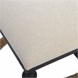 Maklaine Farmhouse MDF Iron Rope and Fabric Small Bench in Brown