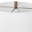 Maklaine Transitional Metal and Fabric Floor Lamp in Brass/Gold