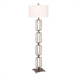 Maklaine Transitional Metal and Fabric Floor Lamp in Brass/Gold