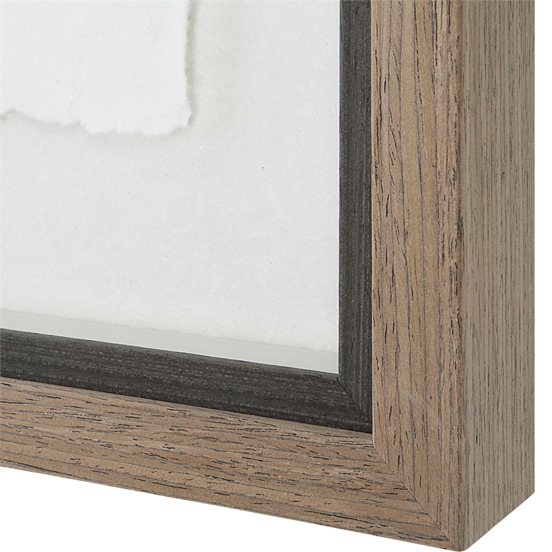 Maklaine Contemporary Plastic & Paper Prints in Brown/White (Set of 6)