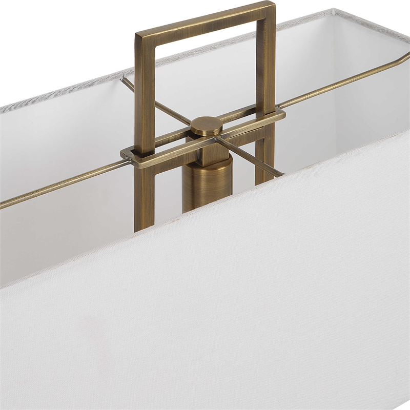 Maklaine Metal Steel and Marble Table Lamp in Brass/Gold/White