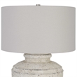 Maklaine Contemporary Steel Ceramic and Fabric Table Lamp in Gray/White