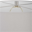 Maklaine Contemporary Steel Ceramic and Fabric Table Lamp in Gray/White
