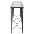 Maklaine Contemporary Tempered Glass and Metal Console Table in Black