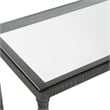 Maklaine Contemporary Tempered Glass and Metal Console Table in Black