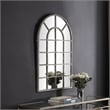 Maklaine Coastal Iron Metal and MDF Mirror in Antique Rustic Gray