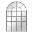 Maklaine Coastal Iron Metal and MDF Mirror in Antique Rustic Gray