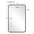 Maklaine Contemporary Iron Metal & MDF Mirror in Satin Black