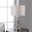Maklaine 1-Light Coastal Ceramic & Iron Table Lamp in Dove Gray