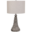 Maklaine 1-Light Coastal Ceramic & Iron Table Lamp in Dove Gray