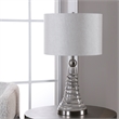 Maklaine 1-Light Coastal Ceramic & Iron Table Lamp in Dove Gray