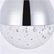 Maklaine Contemporary Aluminium & Iron Clear LED Pendant in Chrome