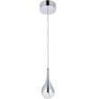 Maklaine Contemporary Aluminium & Iron Clear LED Pendant in Chrome
