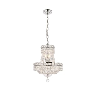 Maklaine Contemporary 14&quot 6 Light Royal Crystal Chandelier in Chrome