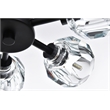 Maklaine Contemporary 6-Light Metal & Crystal Flush Mount in Black/Clear