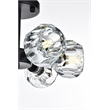 Maklaine Contemporary 6-Light Metal & Crystal Flush Mount in Black/Clear