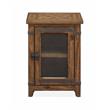 Maklaine Contemporary Farmhouse Chairside Wood End Table in Brown