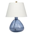 Maklaine Farmhouse Demi Blown Glass Rolled Edge Table Lamp in Blue