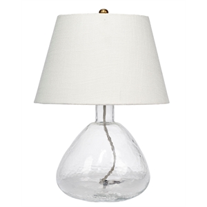 Maklaine Farmhouse Demi Blown Glass Rolled Edge Table Lamp in Clear