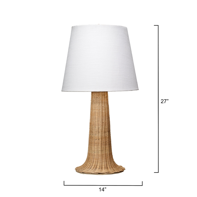 Maklaine Coastal Iron Base with Handwoven Walden Cane Natural Table Lamp