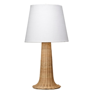 Maklaine Coastal Iron Base with Handwoven Walden Cane Natural Table Lamp