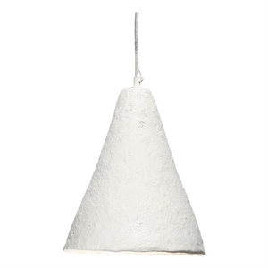 Maklaine Coastal Paper 36&quot-96&quot Adjustable Folio Pendant in Off-White