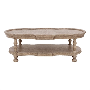 maklaine modern wood cocktail table with open shelf in brown