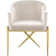 Maklaine Contemporary Upholstered Velvet Dining Chair in Cream