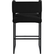 Maklaine Contemporary Black Velvet Counter Height Stool (Set of 2)