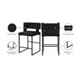 Maklaine Contemporary Black Velvet Counter Height Stool (Set of 2)