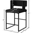 Maklaine Contemporary Black Velvet Counter Height Stool (Set of 2)
