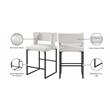 Maklaine Contemporary Cream Velvet Counter Height Stool (Set of 2)
