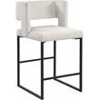 Maklaine Contemporary Cream Velvet Counter Height Stool (Set of 2)