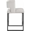 Maklaine Contemporary Cream Velvet Counter Height Stool (Set of 2)