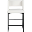 Maklaine Contemporary White Vegan Leather Counter Stool (Set of 2)