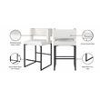 Maklaine Contemporary White Vegan Leather Counter Stool (Set of 2)