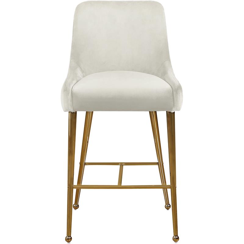 Maklaine Contemporary Cream Velvet Counter/Bar Stool (Set of 2)