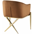 Maklaine Contemporary Saddle Velvet Dining Chair with Steel Legs