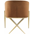 Maklaine Contemporary Saddle Velvet Dining Chair with Steel Legs